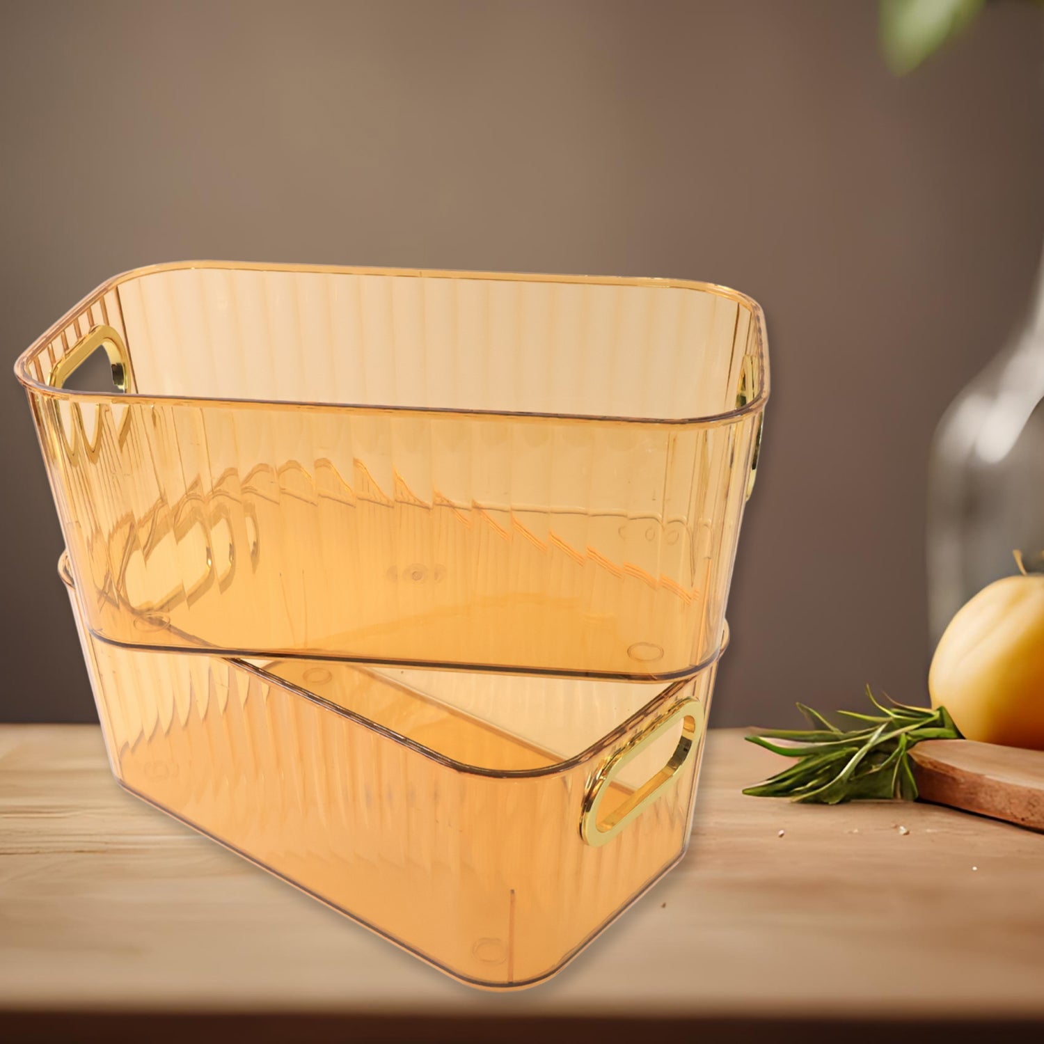 Luxury Transparent Ribbed Basket Luxury Transparent Ribbed Basket